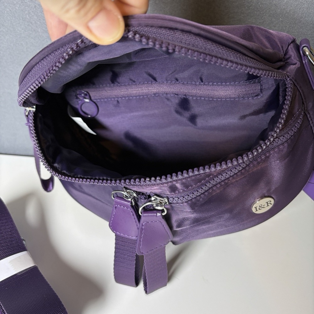 Iris & Rainbow Mini Best Version Crossbody Bag Plum Purple Adjustable Strap NWT - Picture 6 of 11